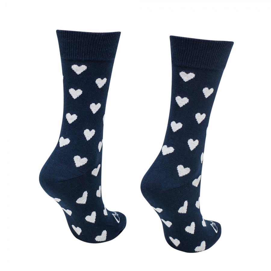 Ponožky srdíčka modro-bílé
